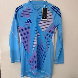 New Mens Adidas Tiro 24 Pro LS GK Keeper Soccer Jersey Blue IN0422 Sz S $120